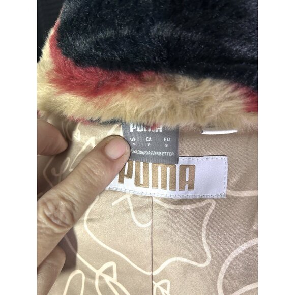 Rare Puma Oversized Faux Fur Madison Coat Jacket Animal Print Animal Print S - Picture 12 of 15